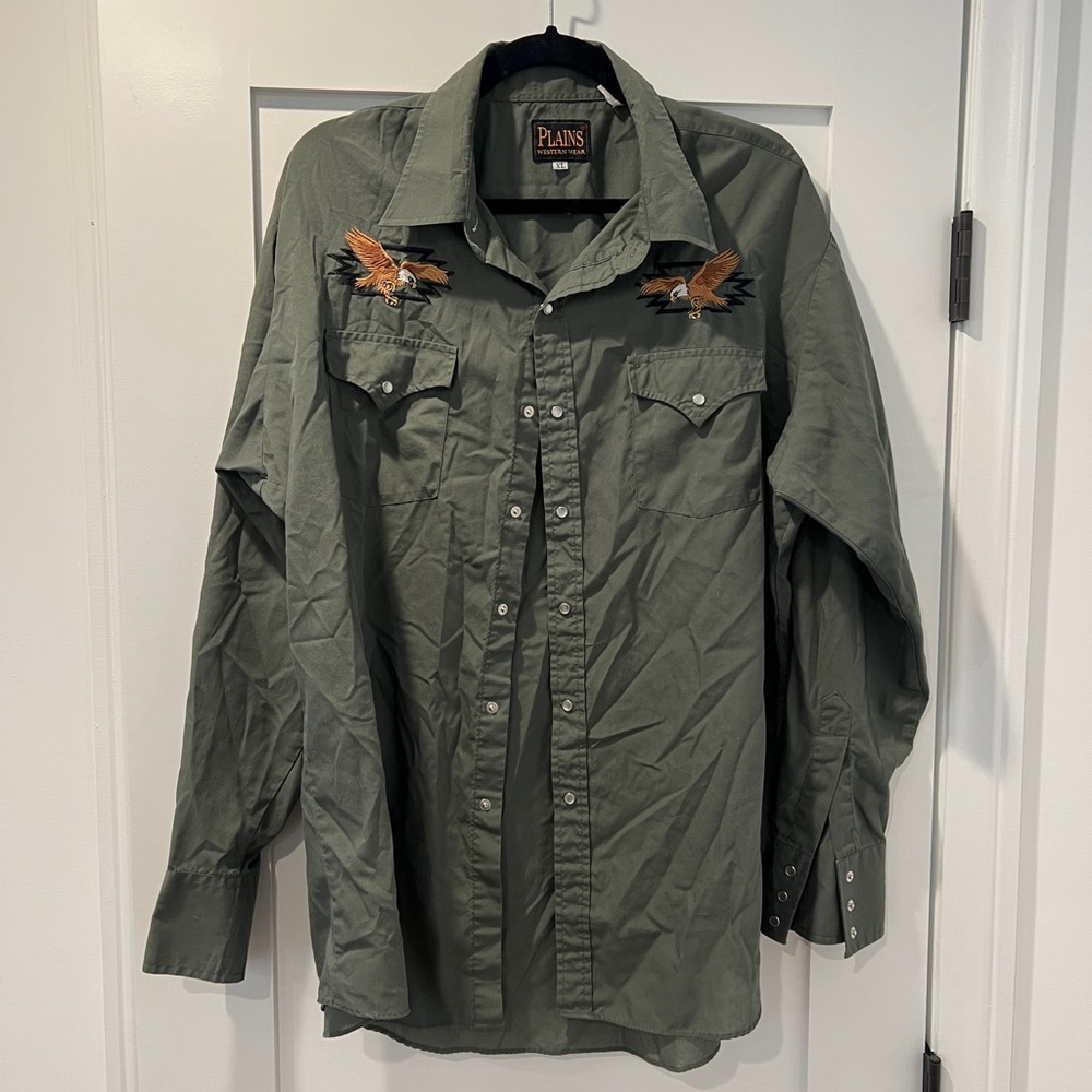 XL Vintage Eagle Western Shirt